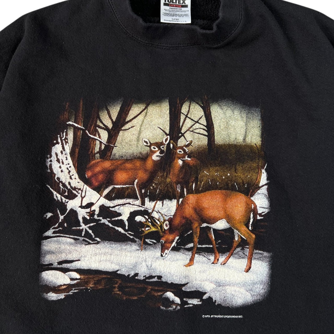 90s Tultex Deer Animal Sweatshirt Hunting Men’s Large