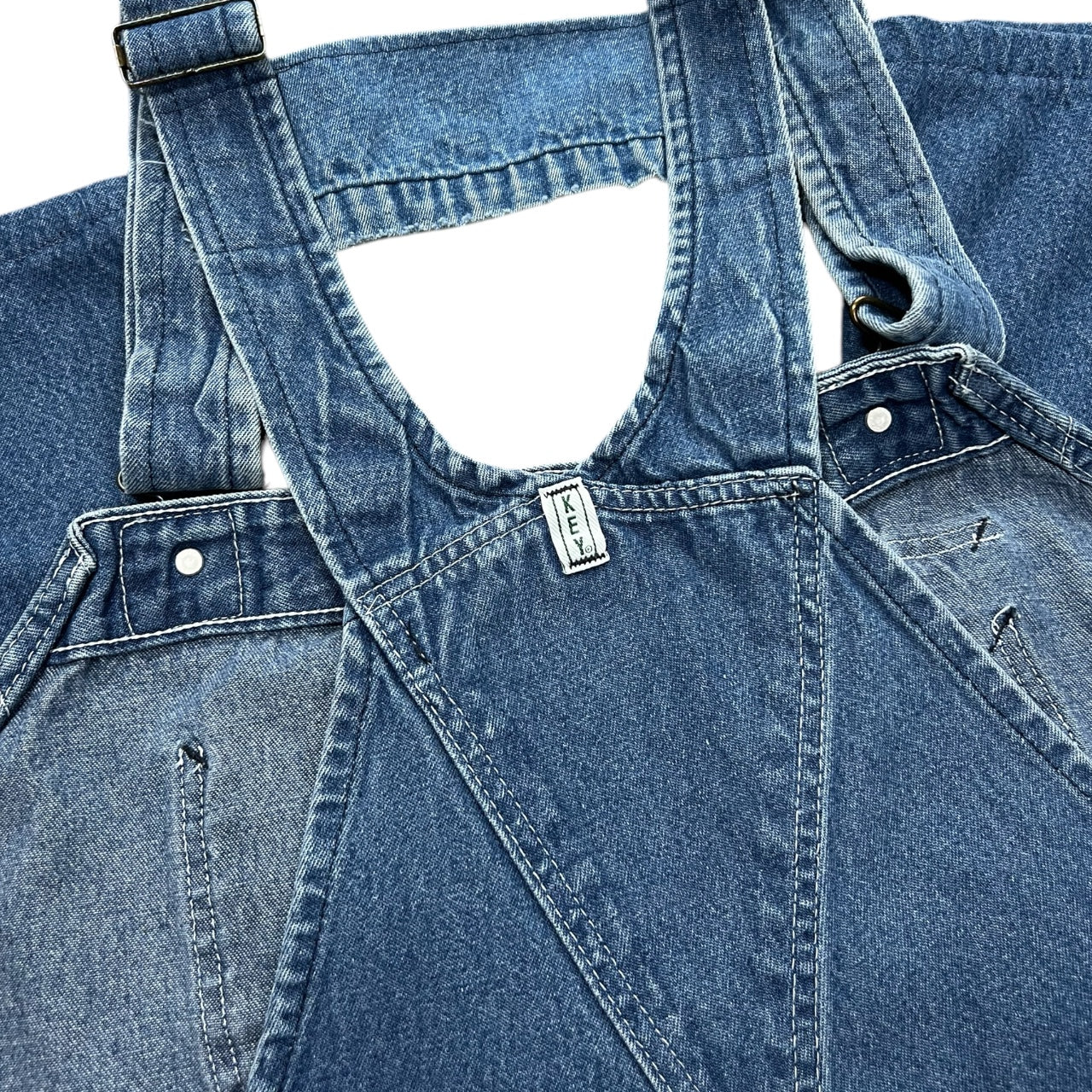 Vintage Key Imperial Blue Denim Bib Carpenter Overalls 60X30