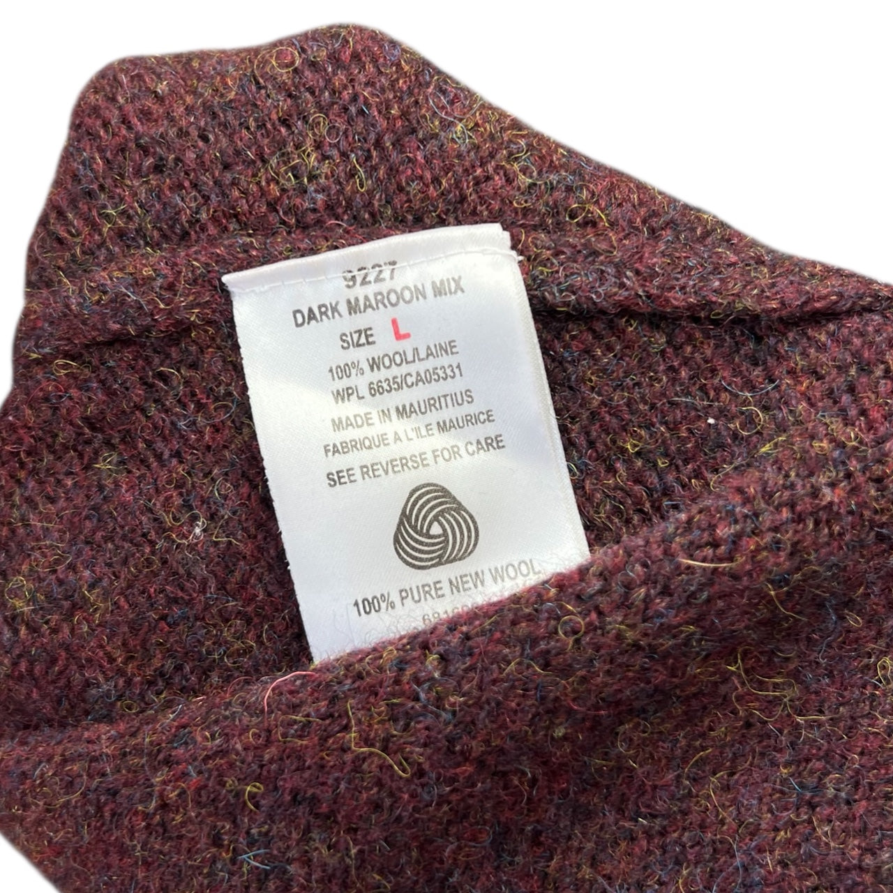 Vintage Woolrich Maroon Rainbow Knit Crew Neck Sweater Men’s Large 100% Wool