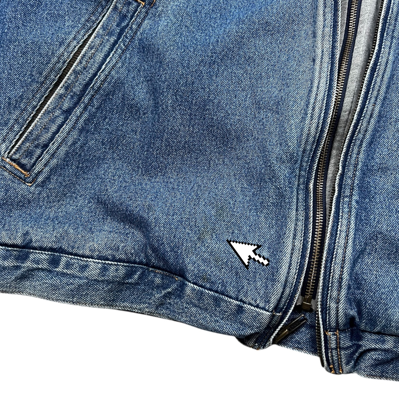 90s Lake N Trail Hooded Full Zip Denim Jacket Fleece Lined Men’s XL