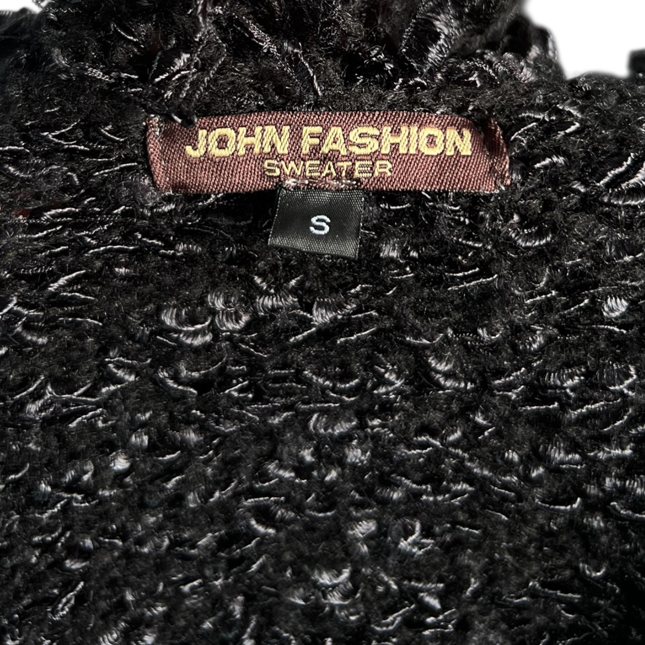 Y2K John fashion Sweater Goth Fringe Trim Cardigan Wool Blend Women’s Small