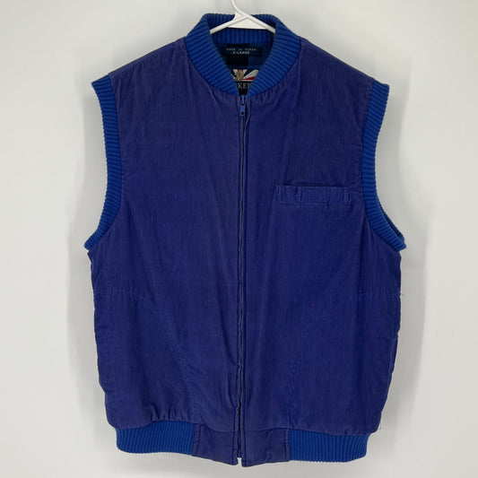 Vintage 90s Bonkers Blue Corduroy Vest Men’s XL