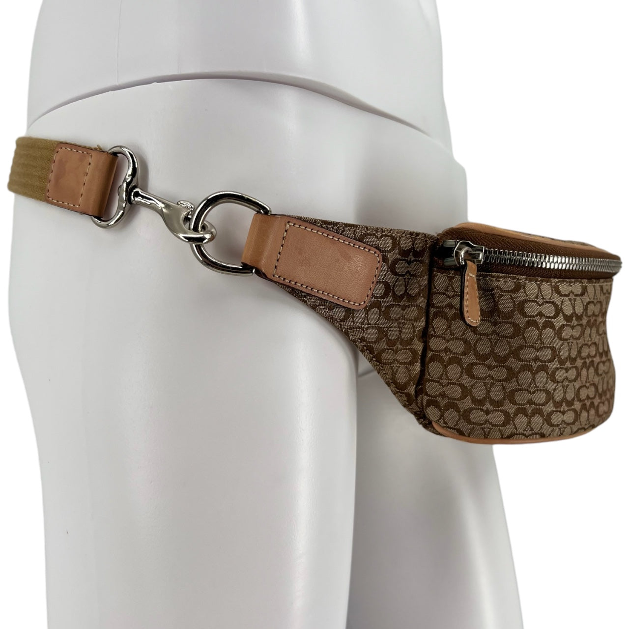 Y2K Coach Charter Belt Bag Fanny Pack Signature Jacquard 5093 Irregular