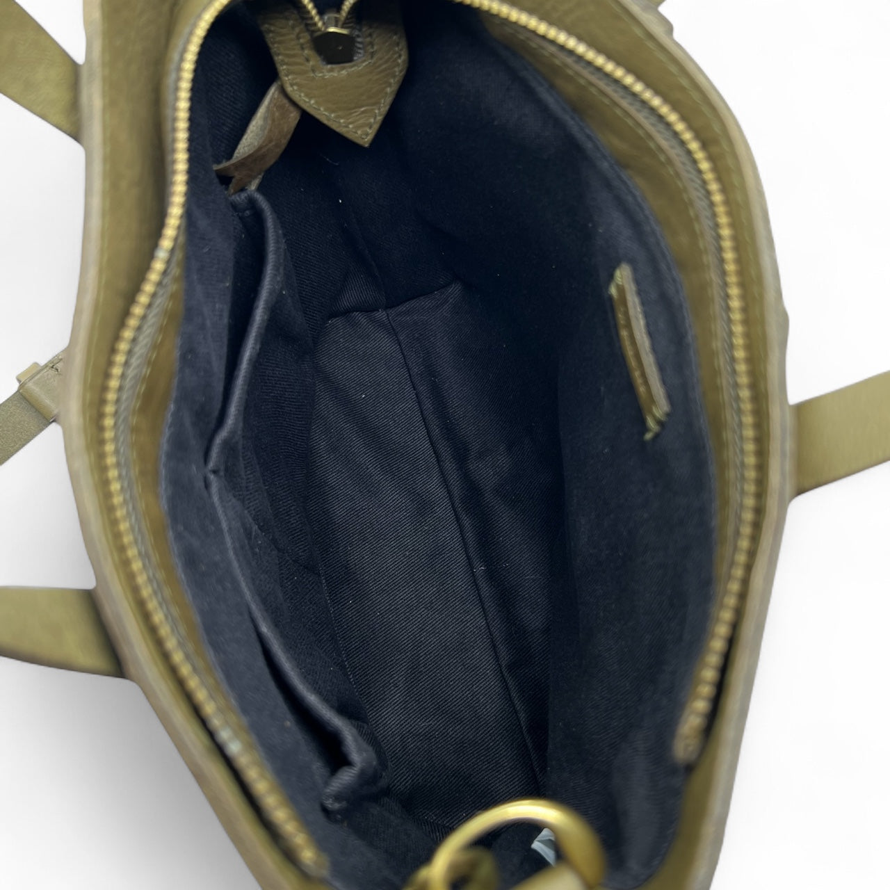 Madewell Asparagus Small Transport Leather Suede-Panel Crossbody Satchel