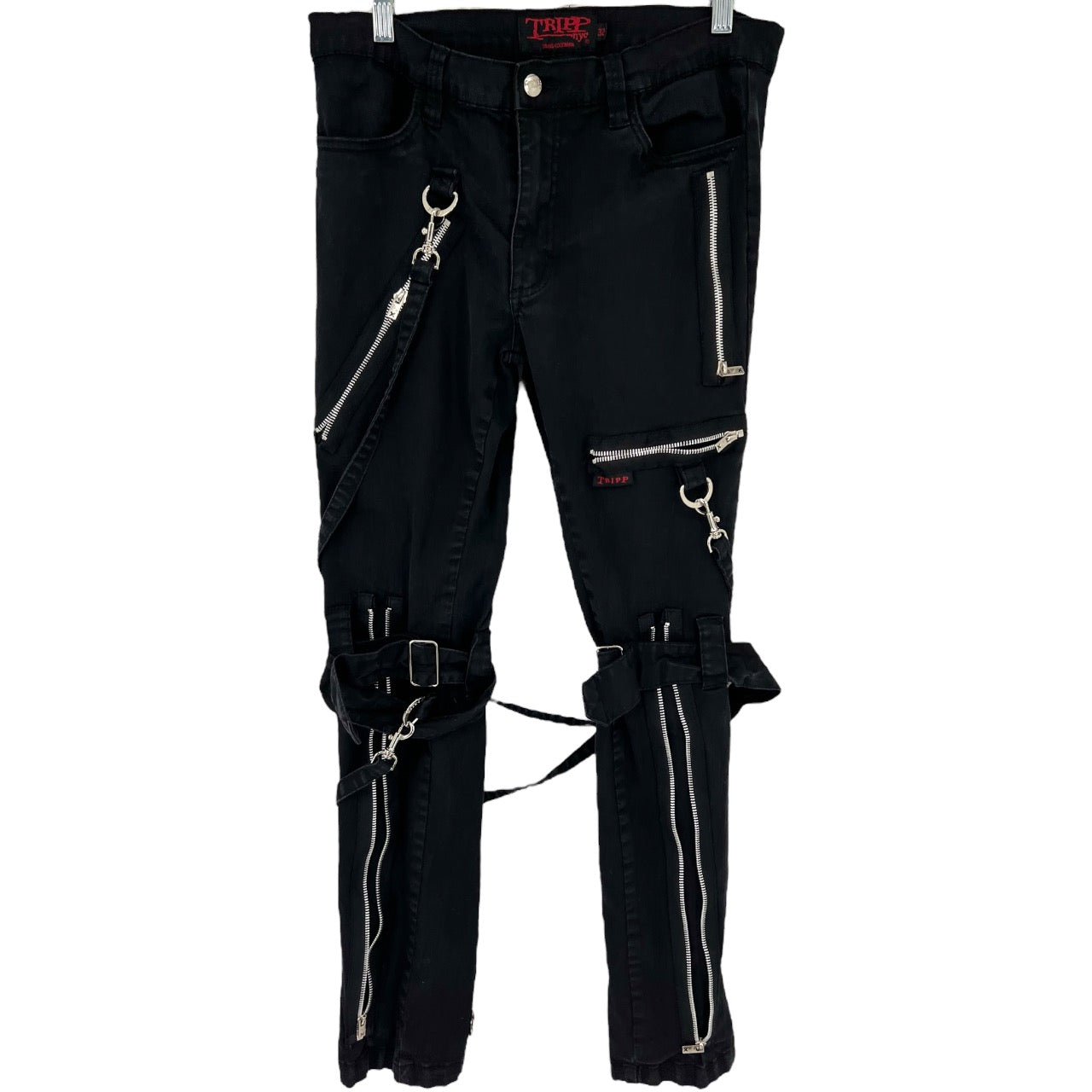 TRIPP NYC Daang Goodman Black Gothic Bondage Strap Pants Mens 32