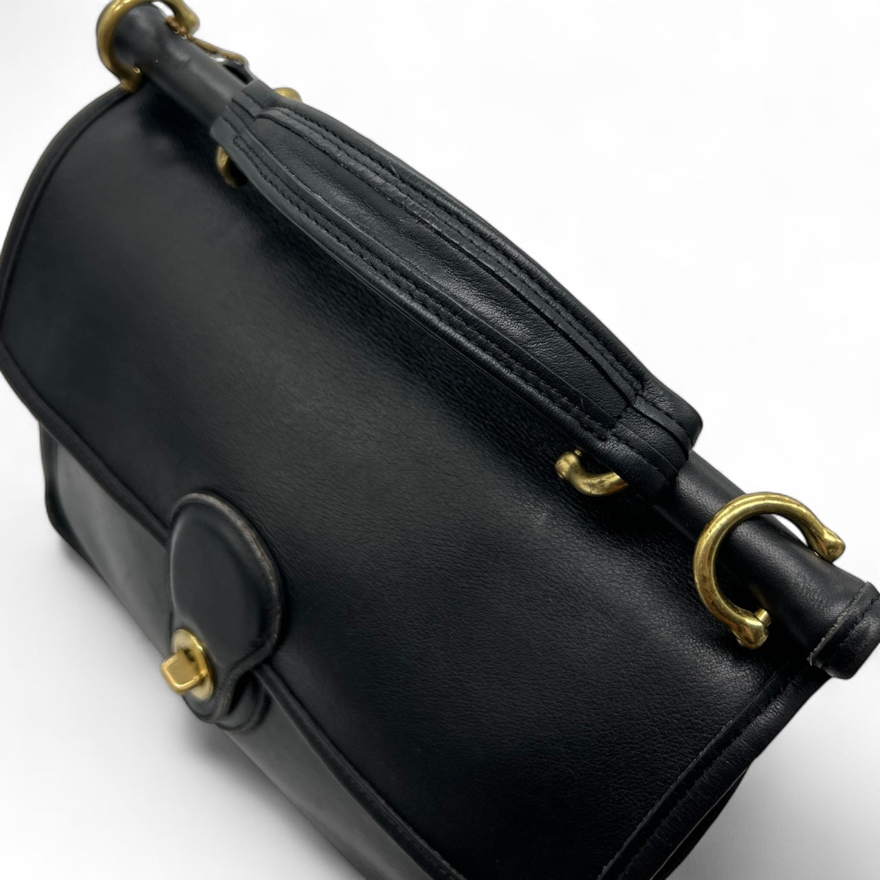 Vintage Coach Willis Bag 9927 Black Leather Top Handle Bag Made in Costa Rica No Strap
