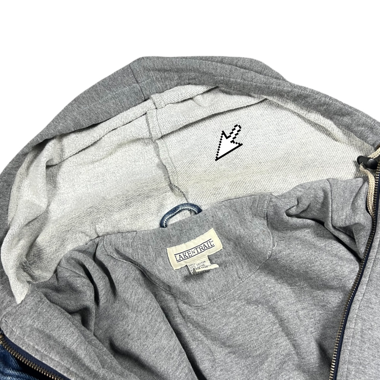 90s Lake N Trail Hooded Full Zip Denim Jacket Fleece Lined Men’s XL