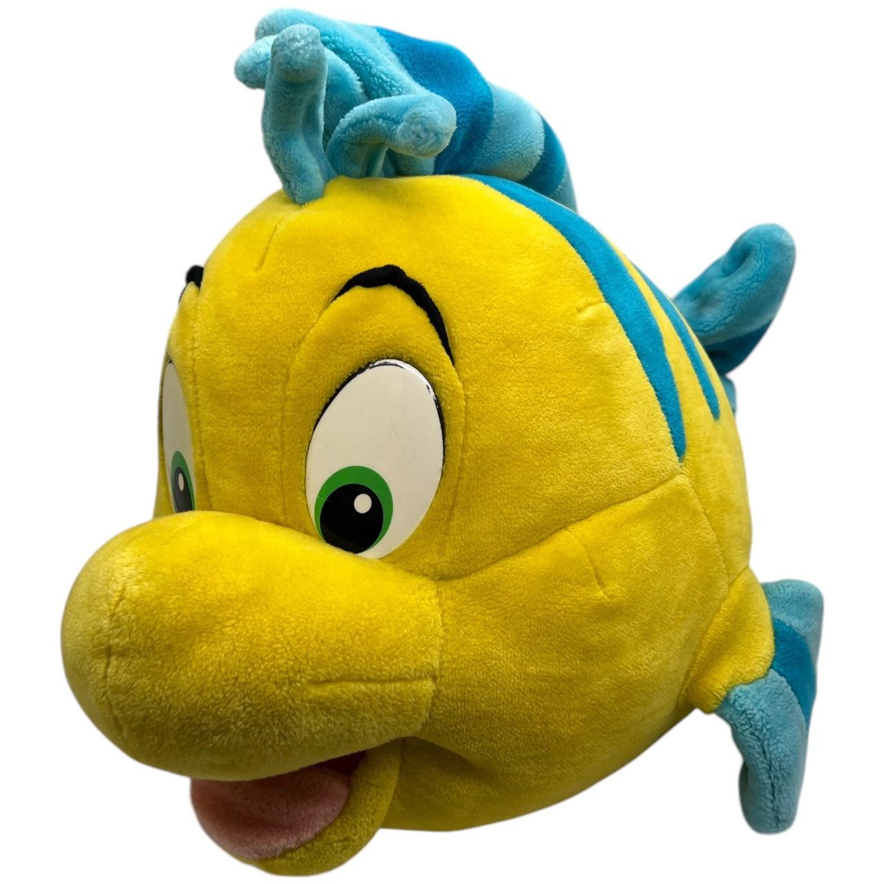 Vintage 90s Disney The Little Mermaid Flounder Large Stuffed Plush Fish 24”