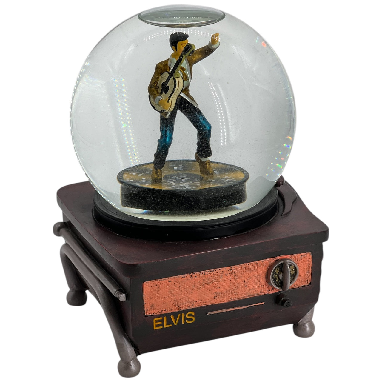1999 Vandor Elvis Presley Musical Snowglobe All Shook Up Rotating Elvis 6”