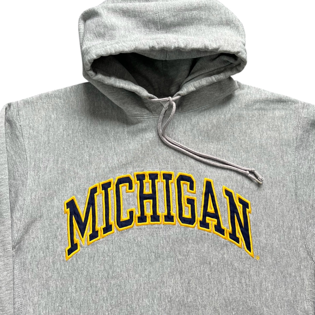 Vintage Y2K University of Michigan Wolverines Gray Spell Out Embroidered Hoodie Men’s Large