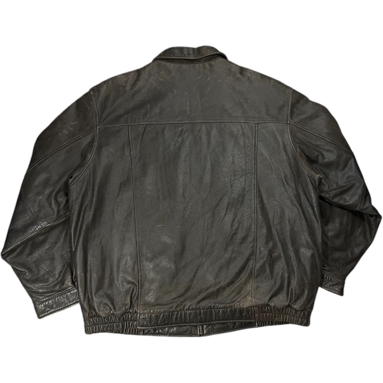 Vintage 90s Croft & Barrow Dark Brown Leather Bomber Jacket Men’s XXLT