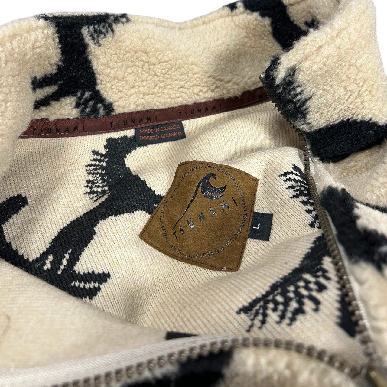 Vintage Tsunami Fleece Horse Print Quarter Zip Jacket Western Women’s Large