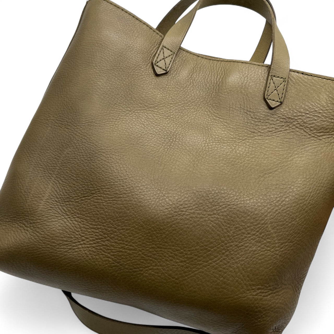 Madewell Asparagus Small Transport Leather Suede-Panel Crossbody Satchel