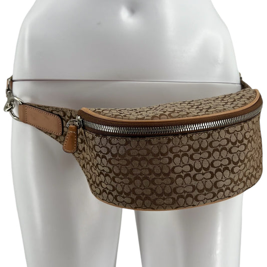 Y2K Coach Charter Belt Bag Fanny Pack Signature Jacquard 5093 Irregular