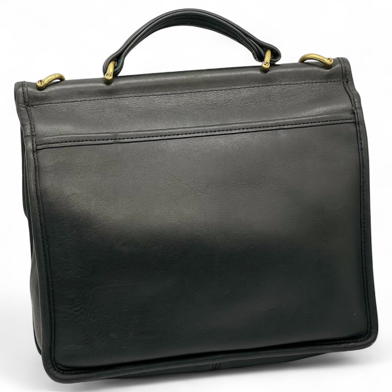 Vintage Coach Willis Bag 9927 Black Leather Top Handle Bag Made in Costa Rica No Strap