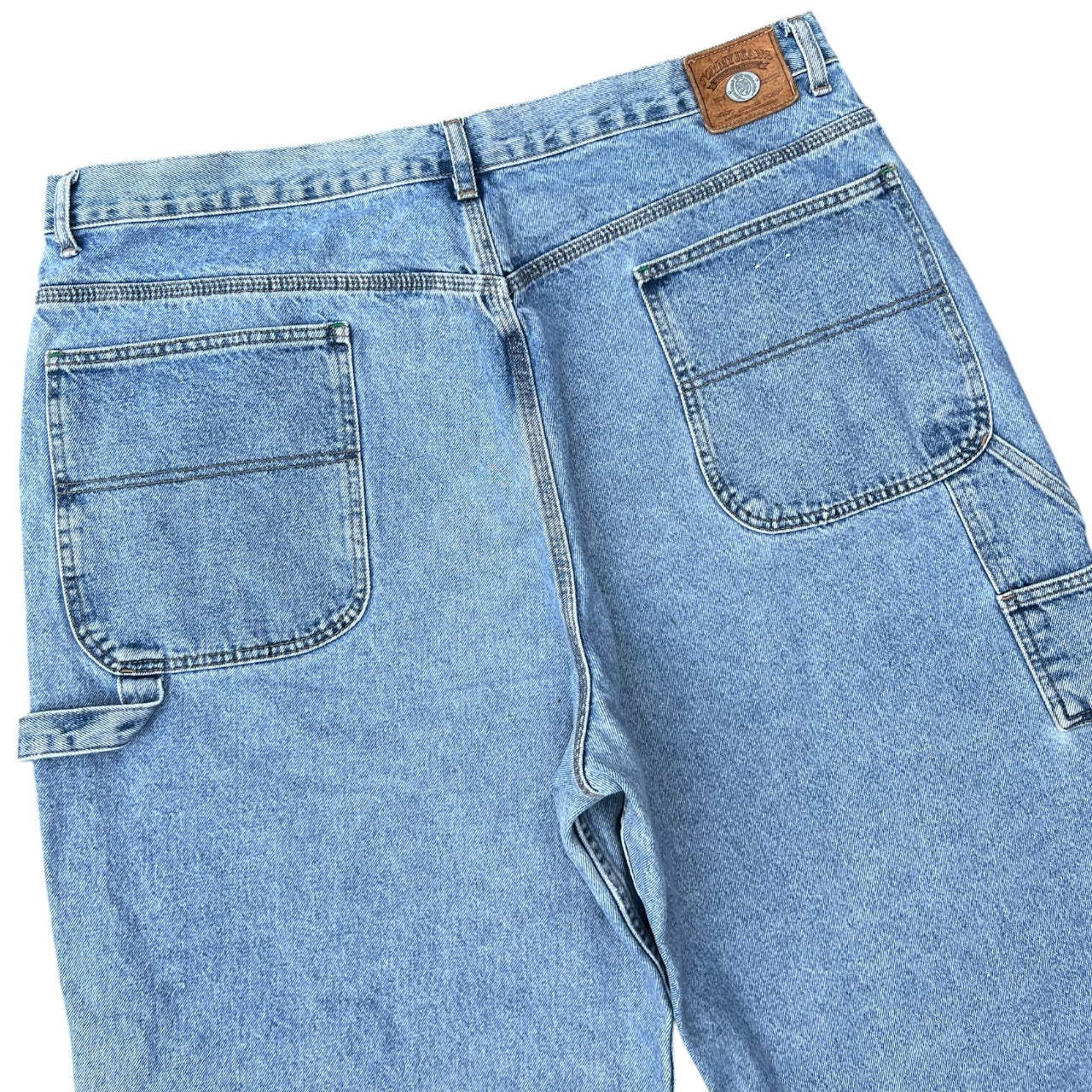 90s Y2K Tommy Hilfiger Faded Lightwash Denim Carpenter Jeans Relaxed Fit Men’s 44x32