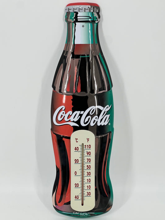 2008 Coca Cola Soda Bottle Metal Wall Thermometer 21 1/2”