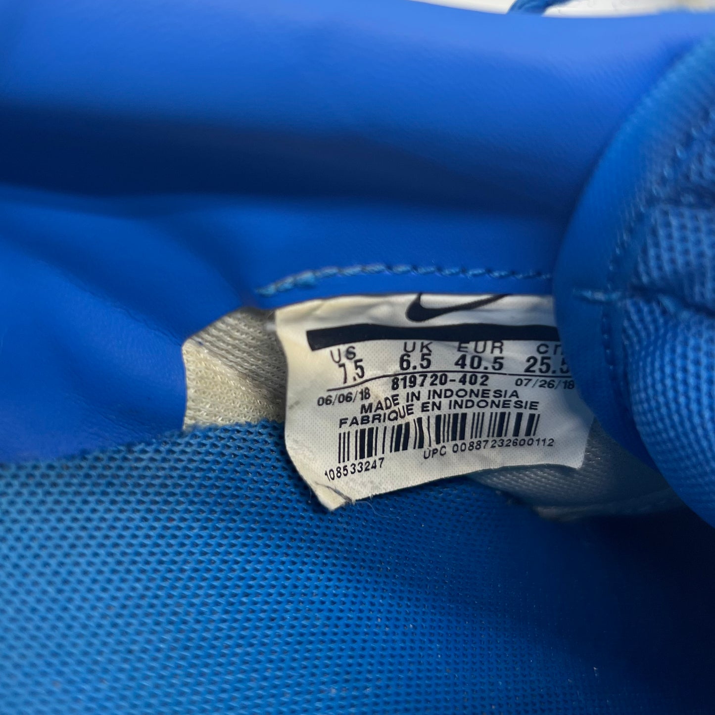 Nike Cortez Basic Nylon Signal Blue / White 819720-402 Mens 7.5