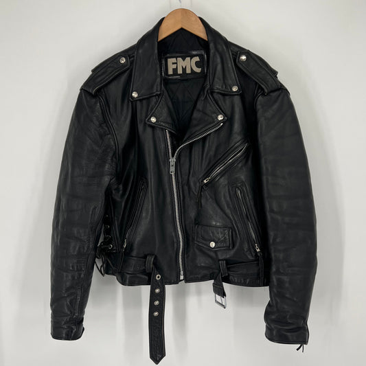 Vintage 80s 90s FMC Leather Riding Motorcycle Biker Jacket Men’s 44 Large