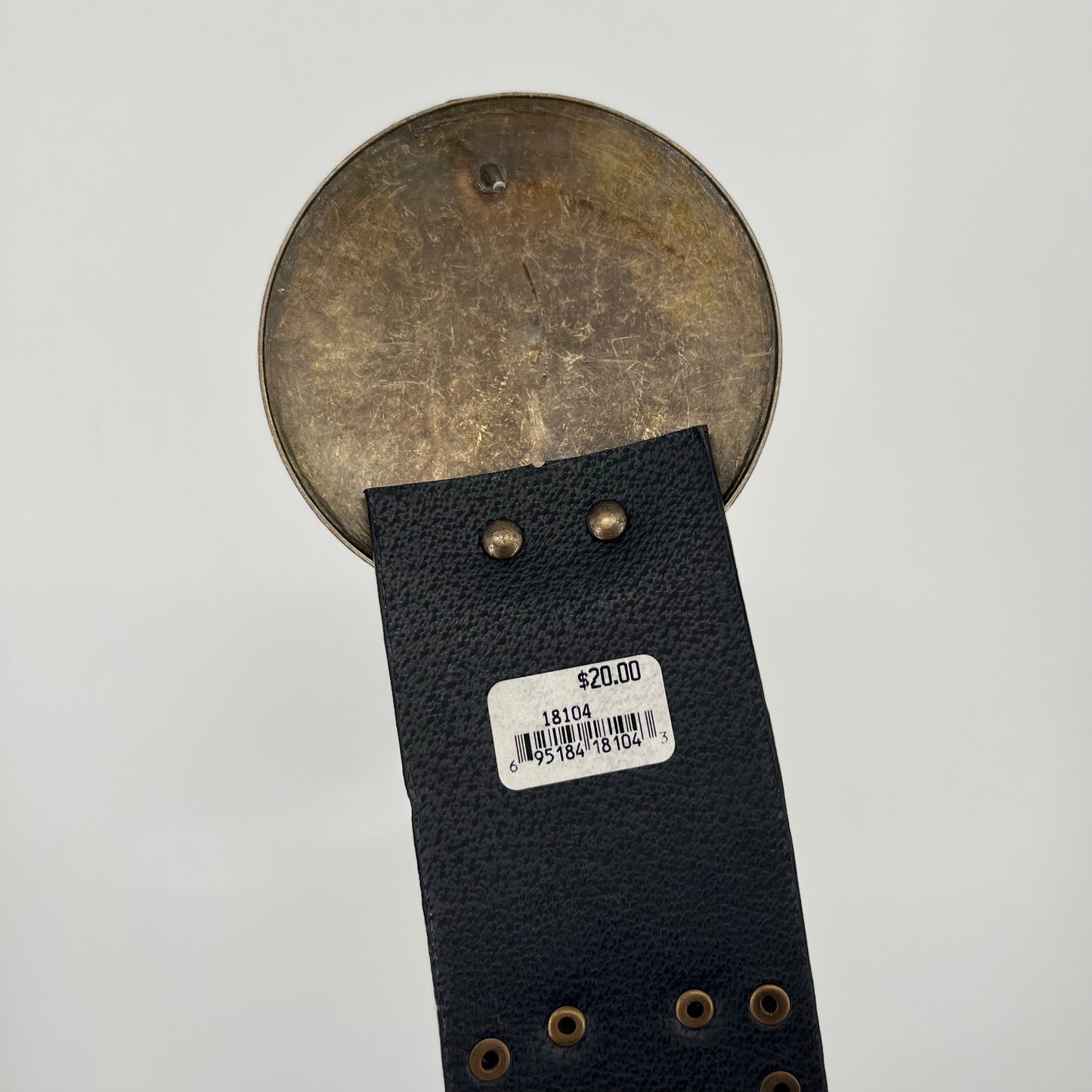 Vintage Y2K Black Leather Western Medallion Studded Belt 39 1/2”