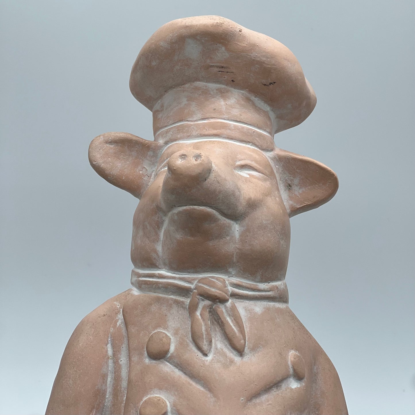 Vintage 1996 Artcast Studio Chef Pig Statue Spoon Holder 13.5" Farmhouse Kitchen Decor
