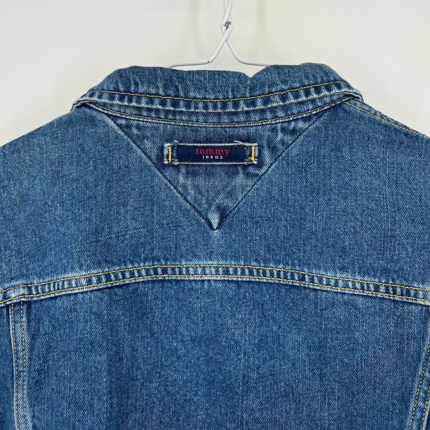 Vintage 90s Tommy Jeans Cropped Denim Jacket Sz: XL