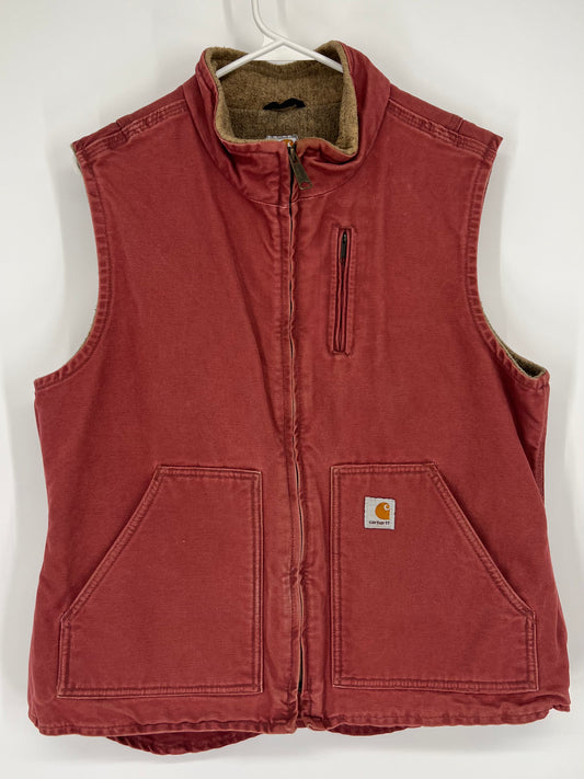 Women's Carhartt Work Vest Fleece Lined WV001 Sandstone Rose Sz: L