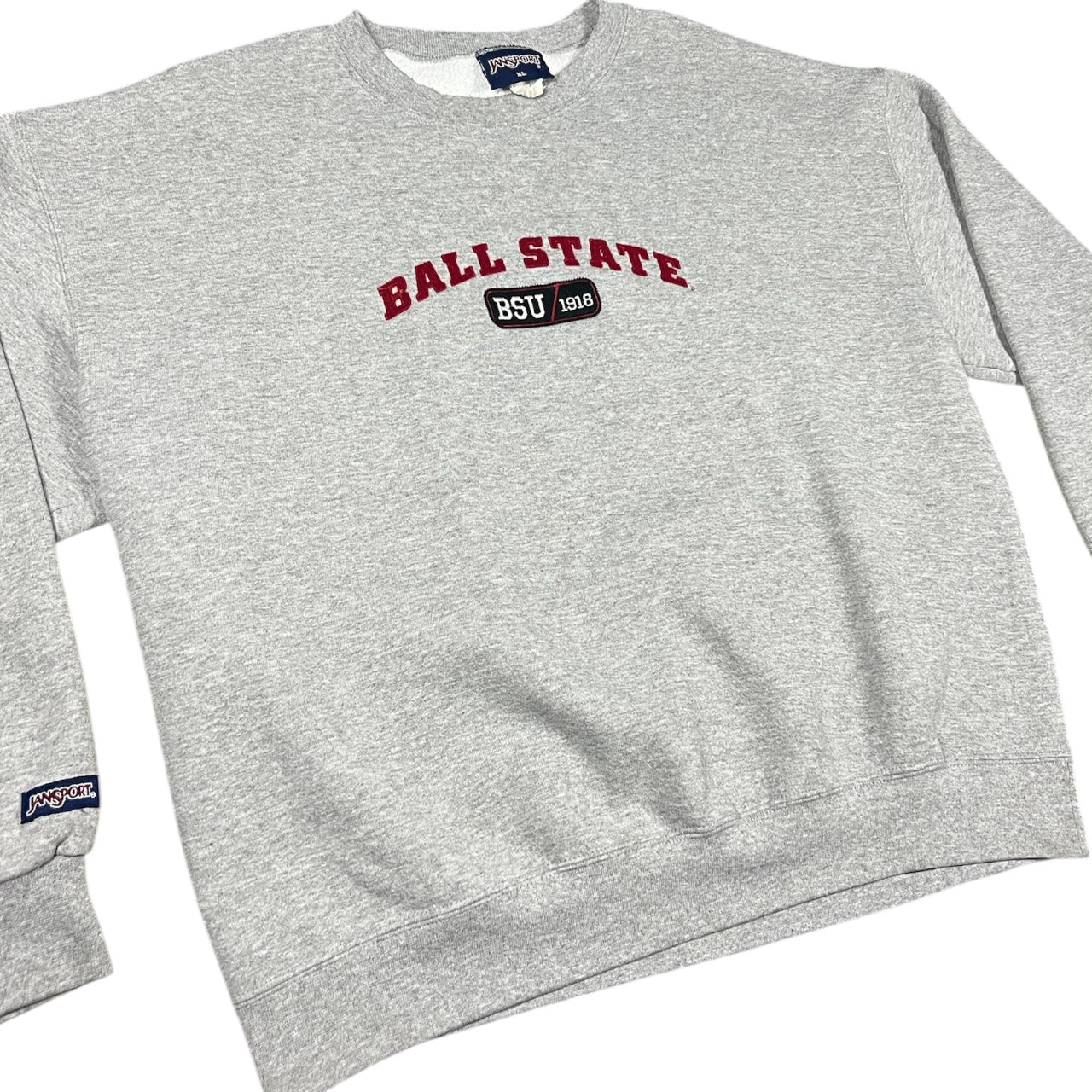 Vintage 90s Ball State University Jansport Gray Crewneck Sweatshirt Mens XL