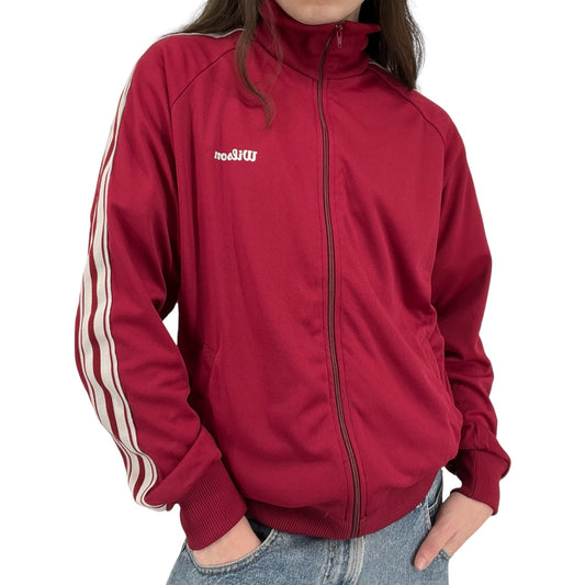 Vintage 90s Y2K Burgundy Red Wilson Tennis Track Jacket Sz: Large & Tall