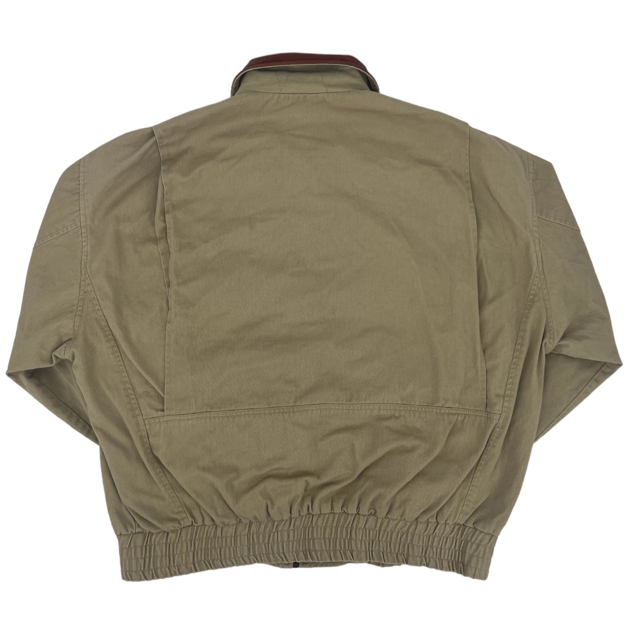 Vintage 90s Gander Mountain Canvas Bomber Jacket Brown Leather Collar Men’s M