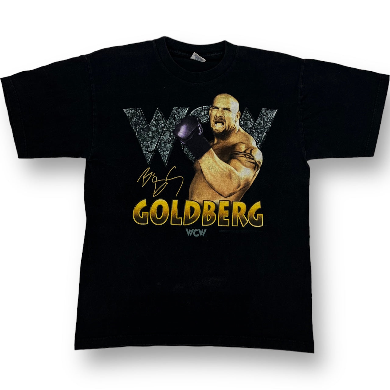 Vintage 90s Goldberg WCW WWF WWE Professional Wrestler Wrestling T Shirt Black Sz L