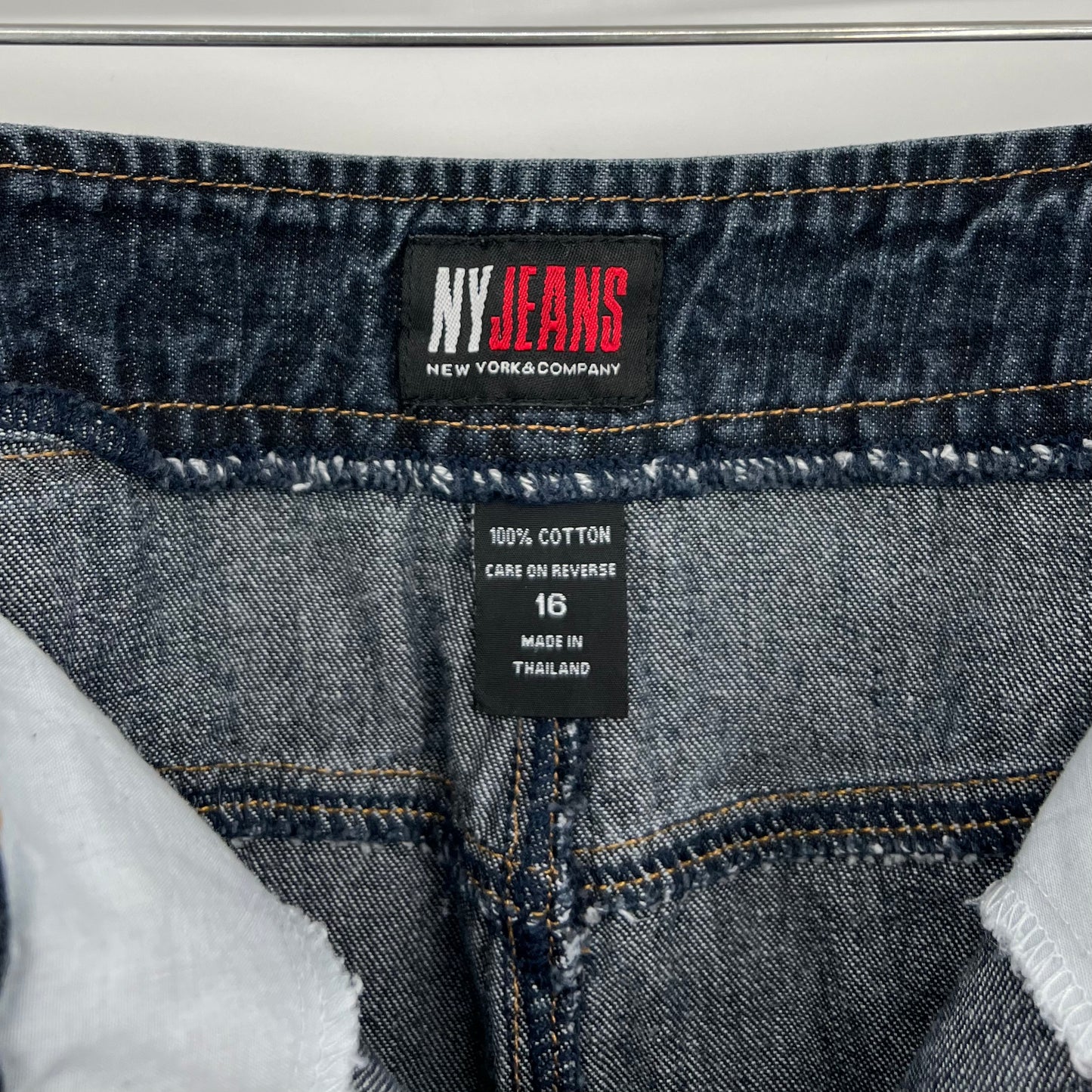 Vintage 90s Y2K NYJeans Denim Maxi Skirt Front Slit Sz: 16