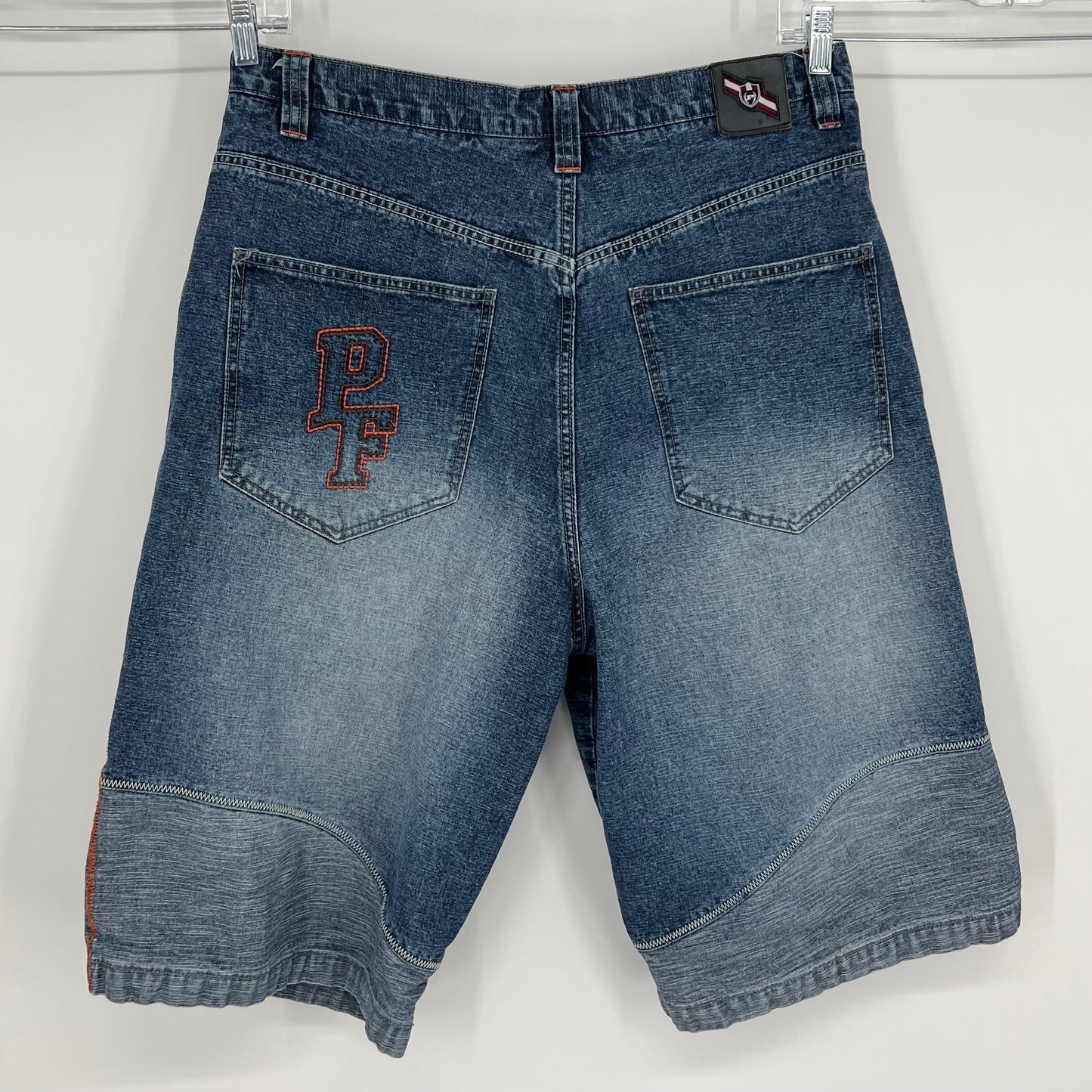 Vintage Phat Farm Baggy Denim Jean Shorts Embroidered Back Pocket Sz: 38