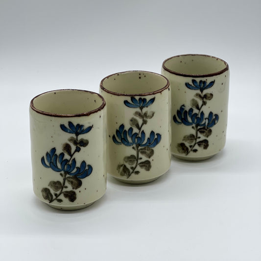 Vintage Mexican Pottery Stoneware Tea Cup - Set of 3