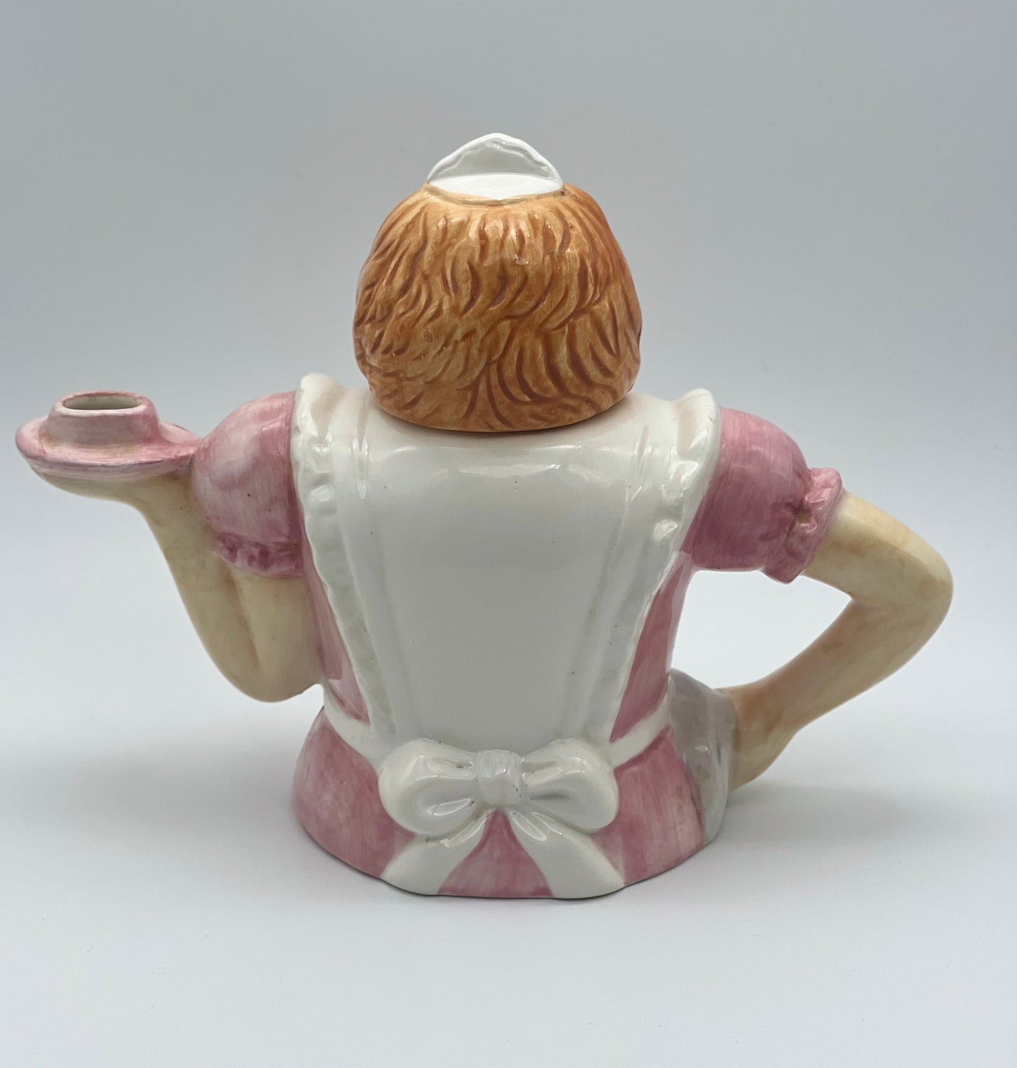 Vintage Kmart Corporation Waitress Diner Server Teapot Ceramic Pink White
